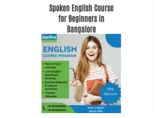 Spoken English Course for Beginners in Bangalore