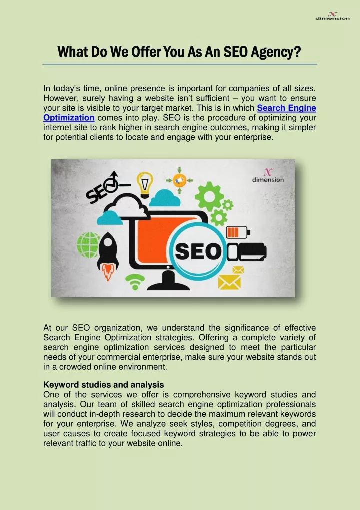 what do we offer you as an seo agency what