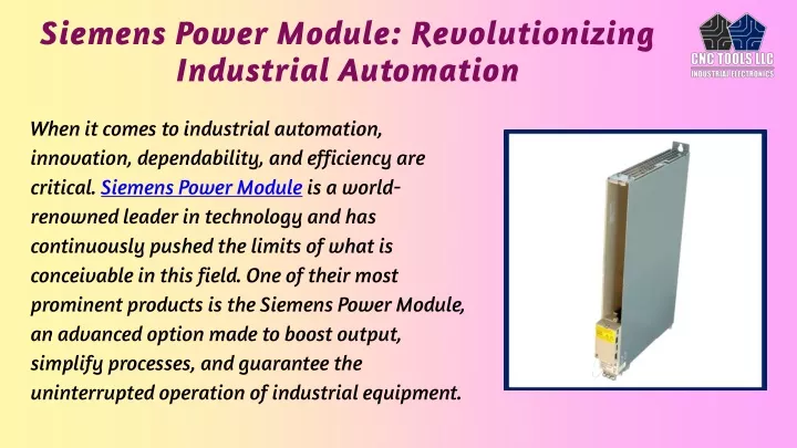 siemens power module revolutionizing industrial