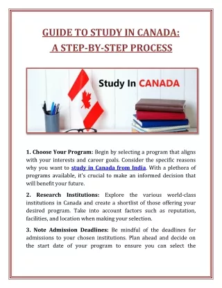 Guide to Study in Canada - A Step-by-Step Process