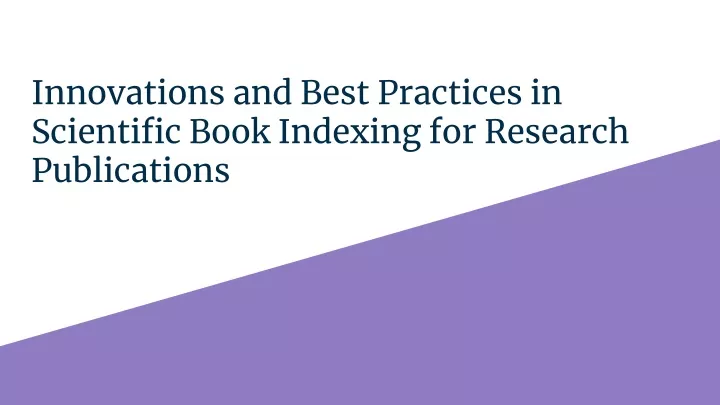 innovations and best practices in scientific book