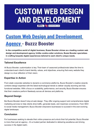 Custom Web Design and Development