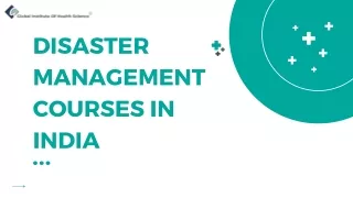 Disaster Management Courses In India