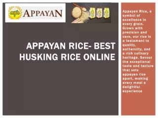 Appayan rice- BEST HUSKING RICE ONLINE