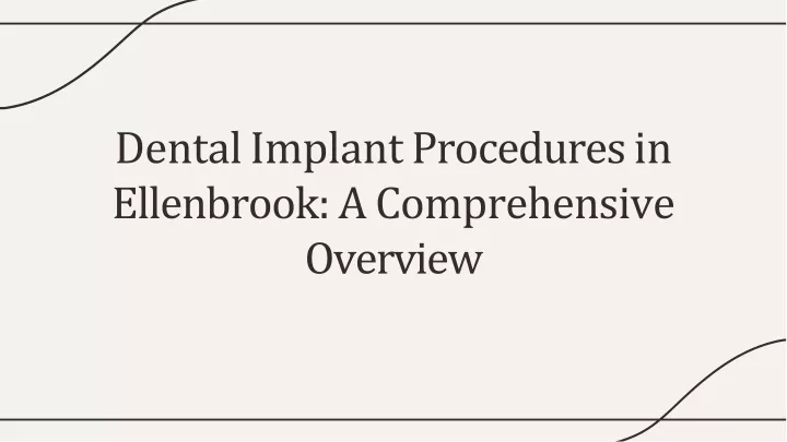 dental implant procedures in ellenbrook a comprehensive overview