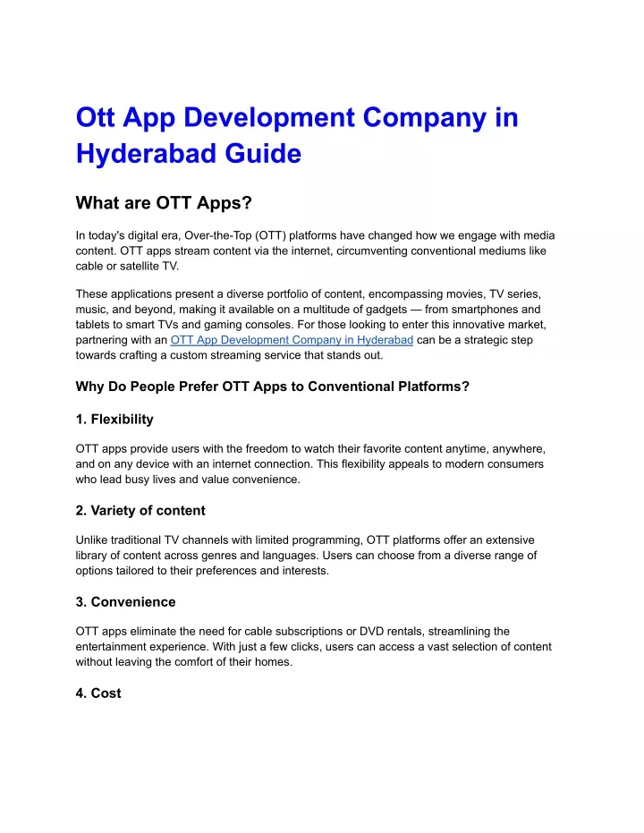 ott app development company in hyderabad guide