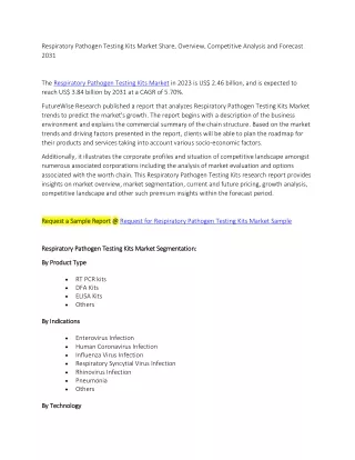 respiratory pathogen testing kits market share