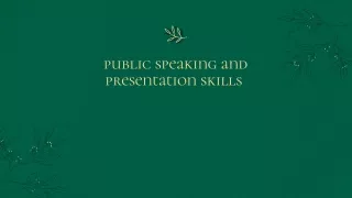 public speaking and presentation skills