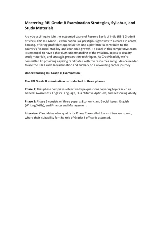 mastering rbi grade b examination strategies