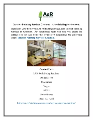 interior painting services gresham