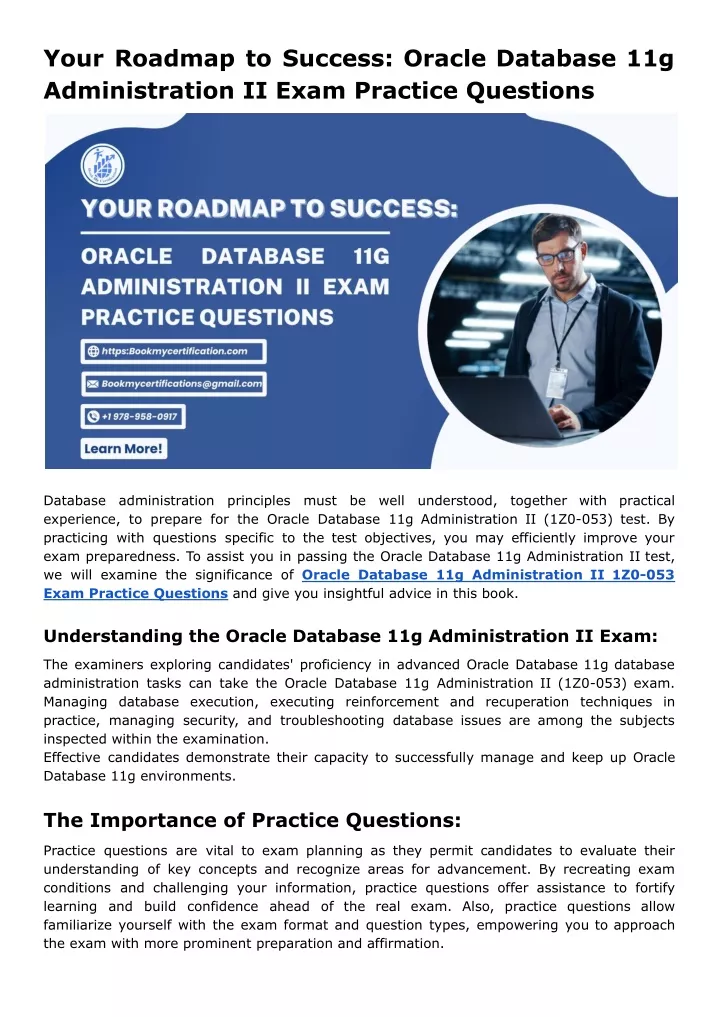 your roadmap to success oracle database