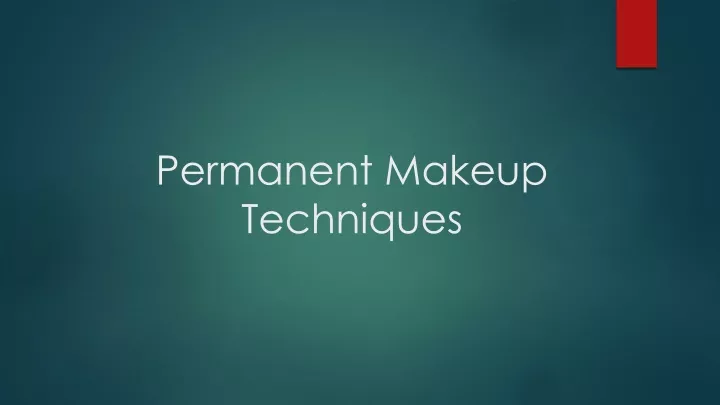 permanent makeup techniques