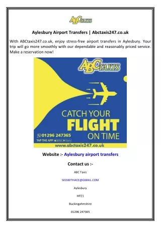 Aylesbury Airport Transfers  Abctaxis247.co.uk