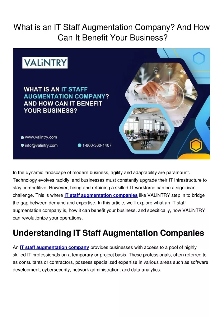 what is an it staff augmentation company