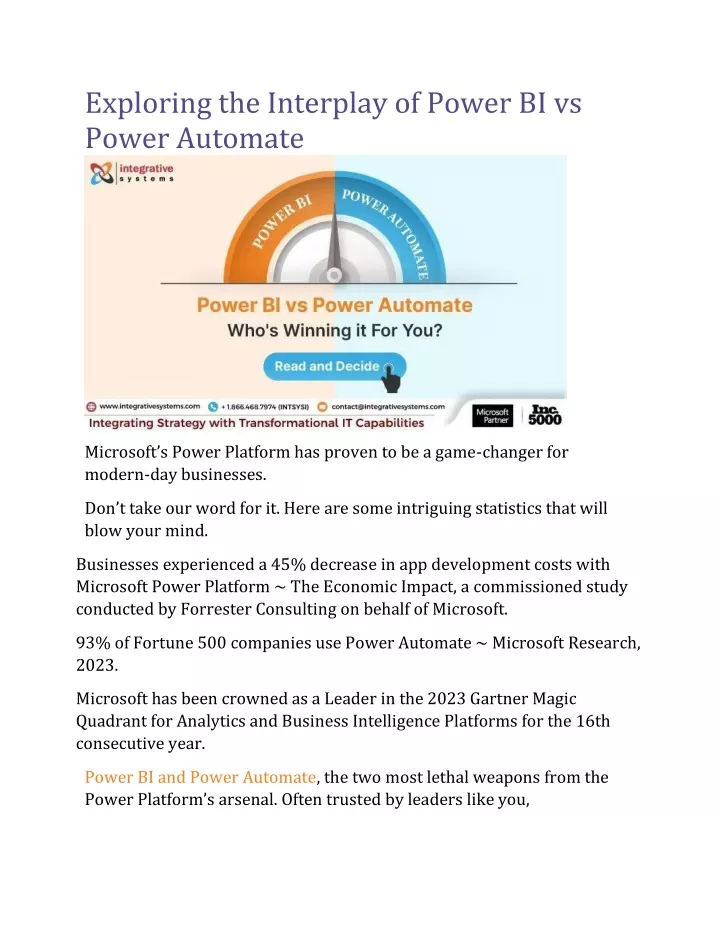 exploring the interplay of power bi vs power