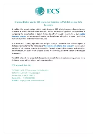 cracking digital vaults ecs infotech s expertise