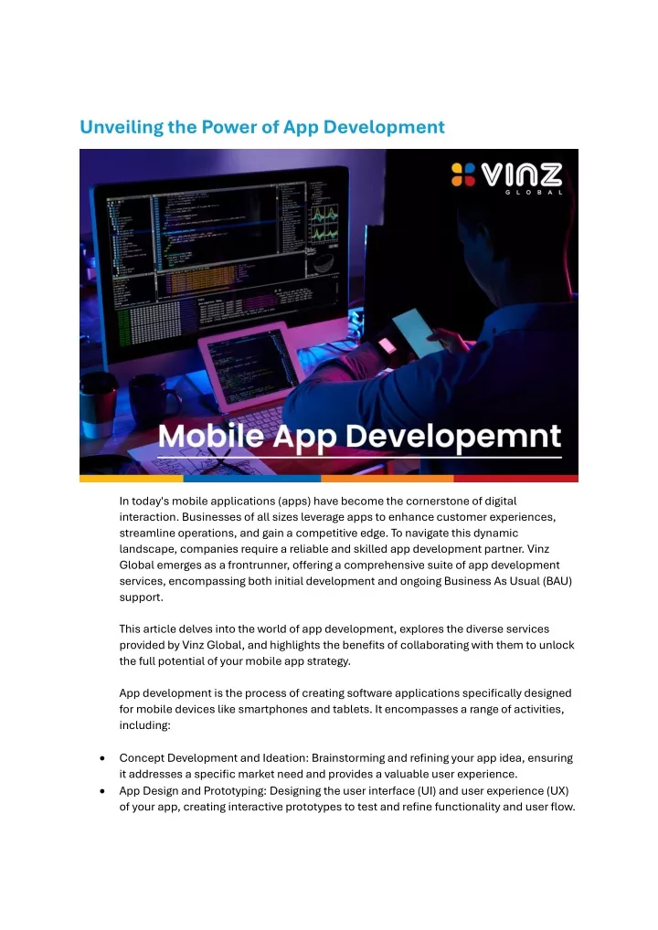 unveiling the power of app development