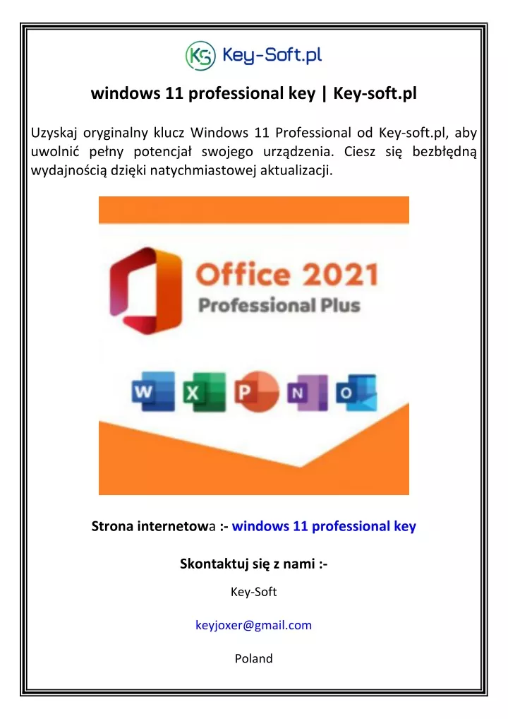 windows 11 professional key key soft pl