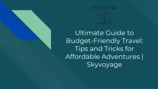 Ultimate Guide to Budget-Friendly Travel_ Tips and Tricks for Affordable Adventures _ Skyvoyage