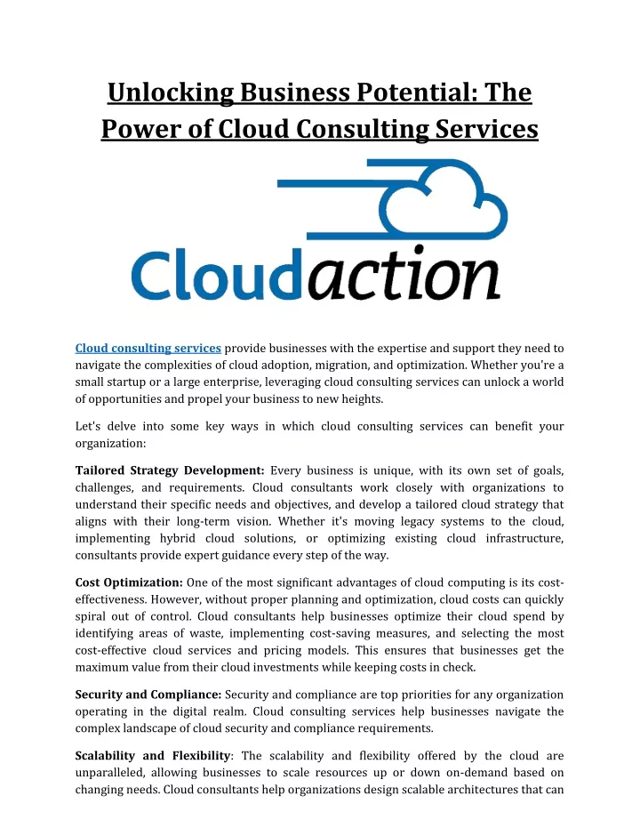 unlocking business potential the power of cloud