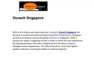 Duravit Singapore