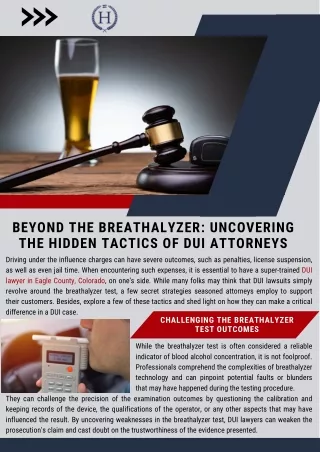 Beyond the Breathalyzer: Uncovering the Hidden Tactics of DUI Attorneys