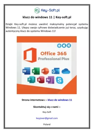 klucz do windows 11 key soft pl