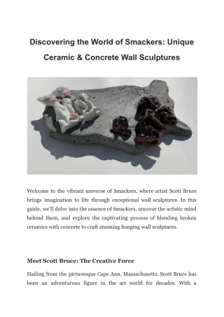 Discovering the World of Smackers_ Unique Ceramic & Concrete Wall Sculptures