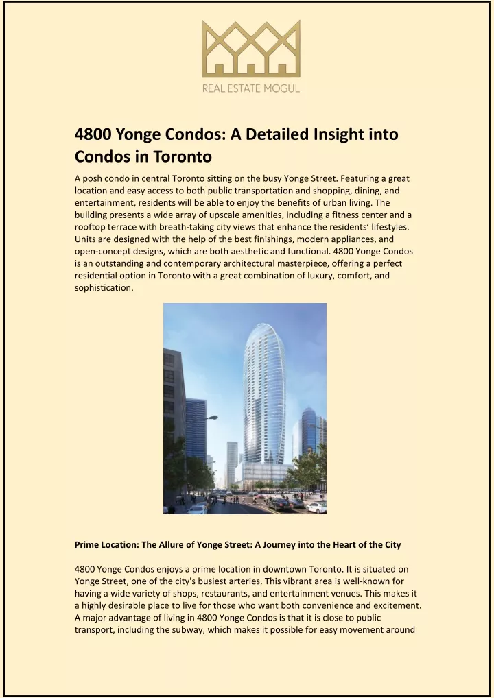4800 yonge condos a detailed insight into condos