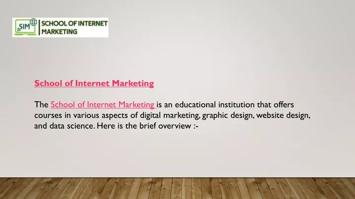school of internet marketing the s chool