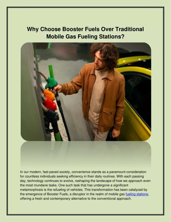 why choose booster fuels over traditional mobile