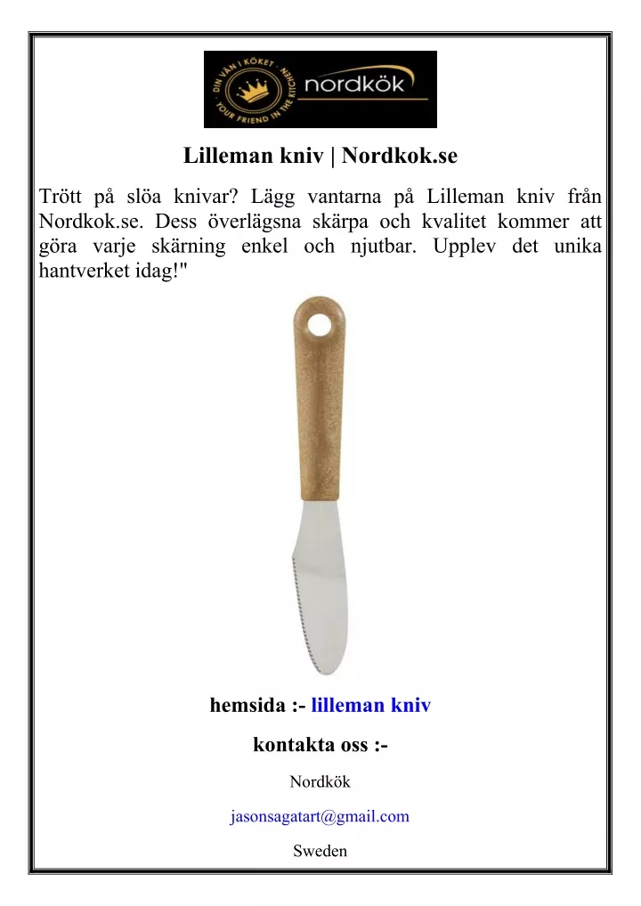 lilleman kniv nordkok se