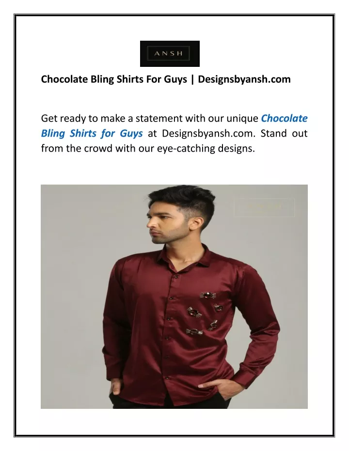 chocolate bling shirts for guys designsbyansh com