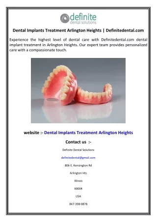 Dental Implants Treatment Arlington Heights  Definitedental.com