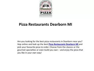 Pizza Restaurants Dearborn MI
