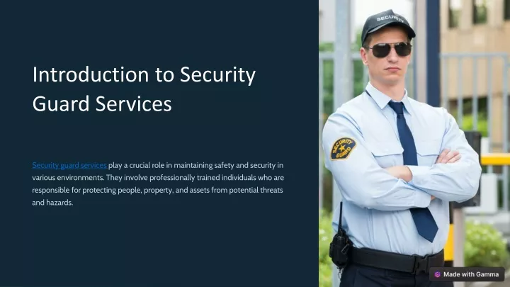 introduction to security guard services