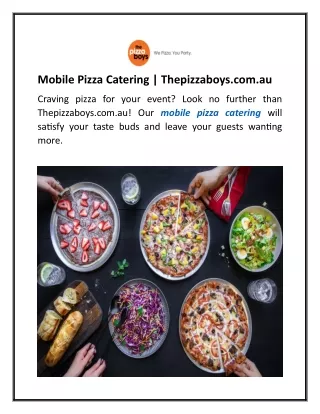 Mobile Pizza Catering  Thepizzaboys.com.au
