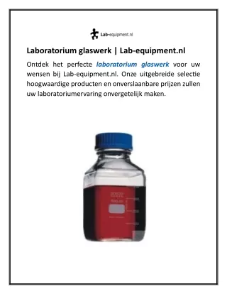 Laboratorium glaswerk  Lab-equipment.nl