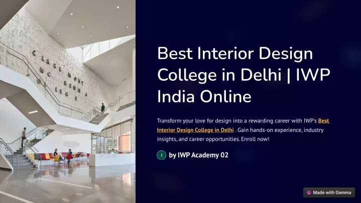 best interior design college in delhi iwp india