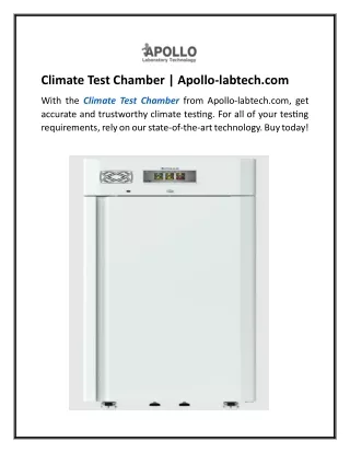 Climate Test Chamber  Apollo-labtech.com