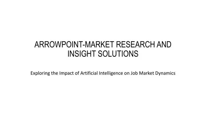 arrowpoint market research and insight solutions