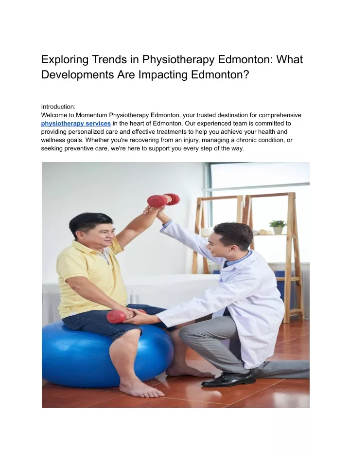 exploring trends in physiotherapy edmonton what