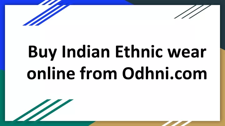 buy indian ethnic wear online from odhni com