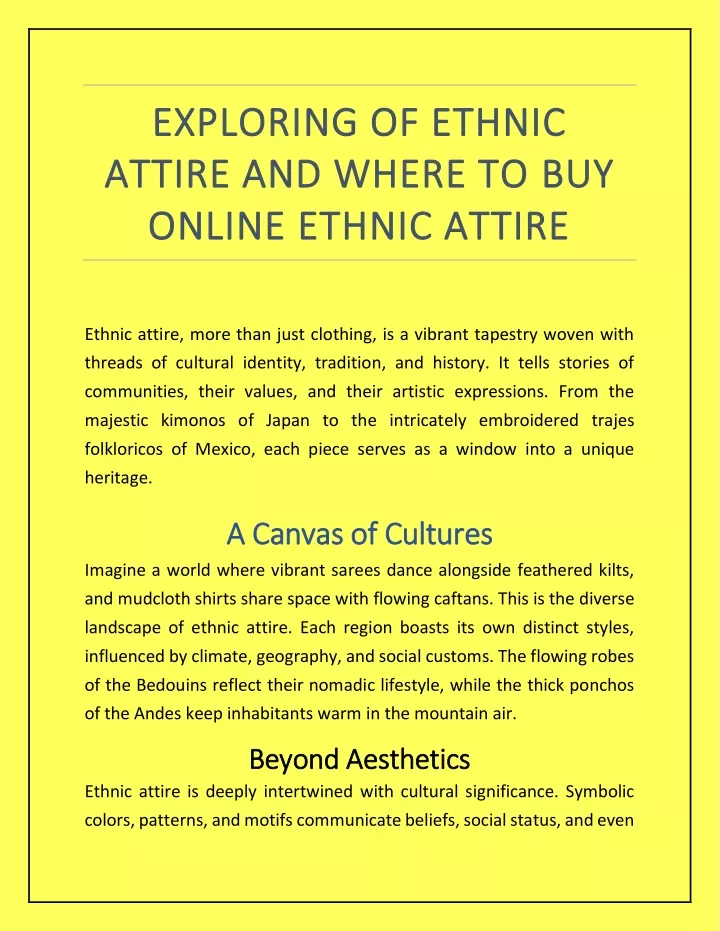 exploring of ethnic exploring of ethnic attire
