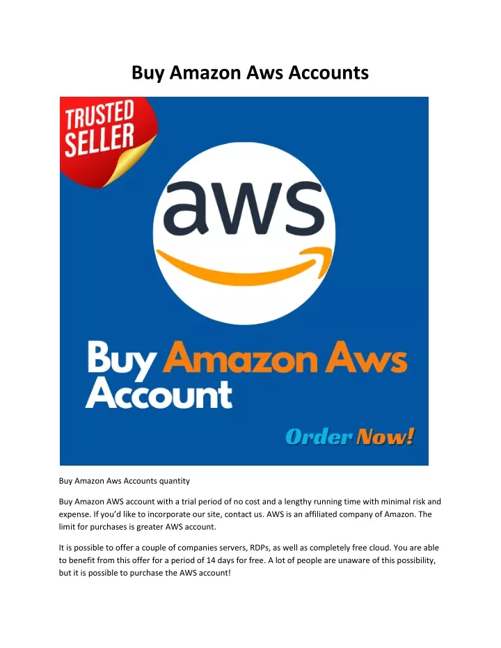 buy amazon aws accounts