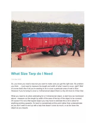 What Size Tarp do I Need