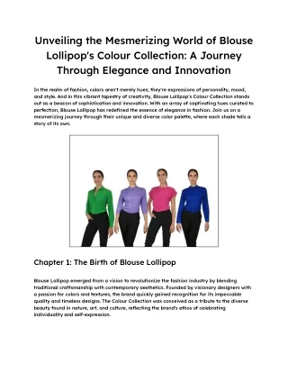 Unveiling the Mesmerizing World of Blouse Lollipop's Colour Collection_ A Journey Through Elegance and Innovation