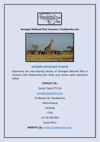 African Safari Tours Tanzania | Sandytracks.com