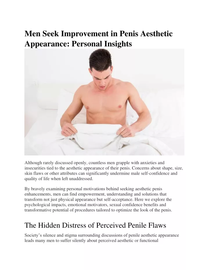 men seek improvement in penis aesthetic