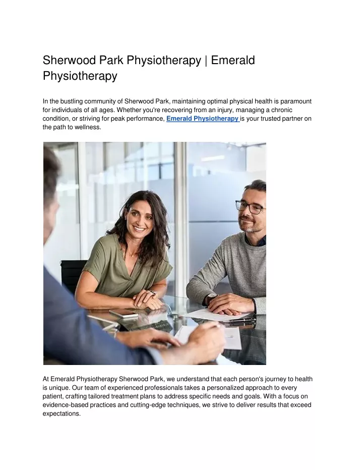 sherwood park physiotherapy emerald physiotherapy